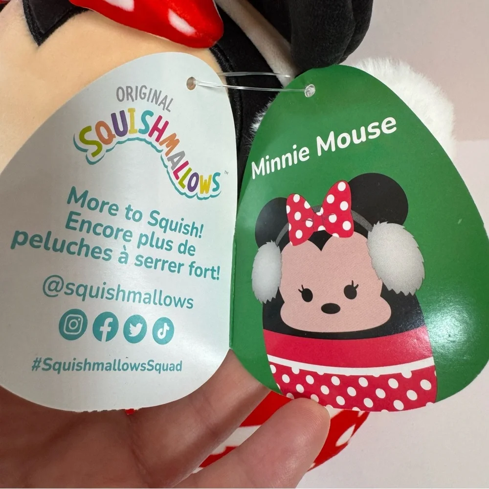 Disney Squishmallow Minnie Mouse Winter Christmas Holiday Earmuffs 12